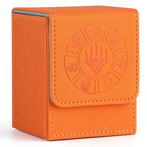 Arkeiliy MTG Deck Box 110+ Storage Sleeved Cards for Magic Commander - color: Orange
