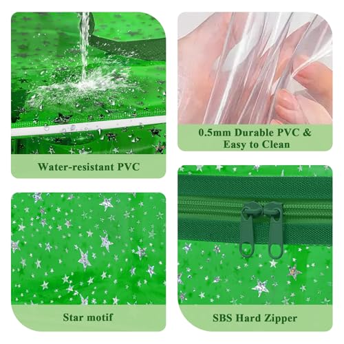 Star Clear Makeup Bag, Waterproof Travel Cosmetic Bag Toiletry bag,Green - color: Green