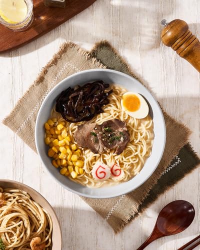 Milkyway 54 oz Large Ramen Bowls Set of 2, Cinnamon Brown & Light Gray - color: Cinnamon Brown & Light Gray