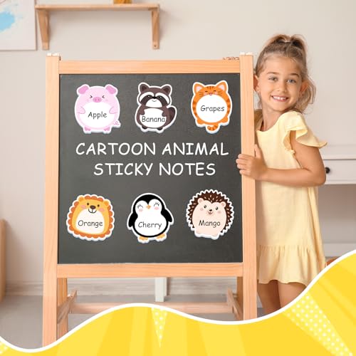 36 Pack Cute Sticky Notes 720 Sheets Cartoon Sticky Notepad Colorful Animals Shape Self-Sticky Writing Memo Pads Page Marker for School Office Supplies Small Gift Back to School Party Favor (Animal) - style: Animal