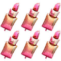 6 Pack Red Lipstick Balloon Lip Stick Kiss Bow Balloon SPA Makeup Supplies - style: Lipstick