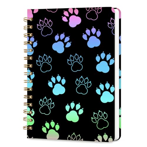 Lined Spiral Journal Notebook for Work A5, 160 Pages, Footprints - color: Footprints