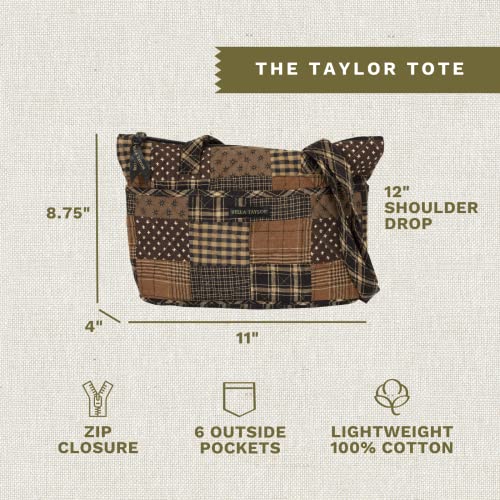 Bella Taylor Small Tote, Quilted Shoulder Bag for Women - color: Ironstone