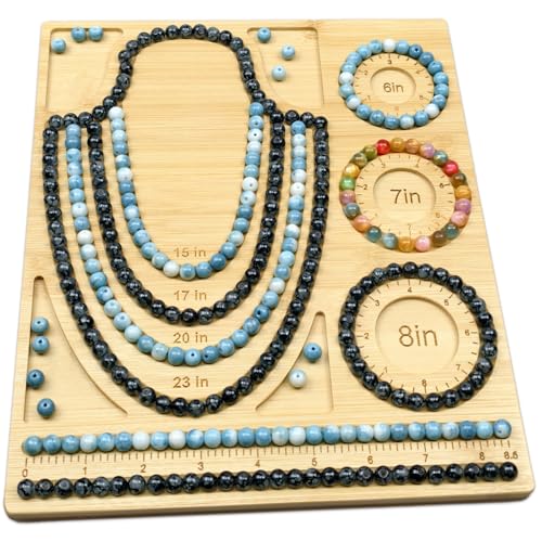 Petoysoso Bead Boards for Jewelry Making, Bamboo Beading Tray Design Mat for Necklace & Bracelet,Jewelry Making Supplies,Beading Supplies - size: Necklace & Bracelet-M5