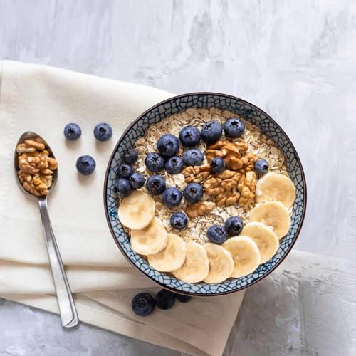 10 oz Small Ceramic Bowls Set of 6, 4.5 Inch Japanese Blue and White Bowls for Ice Cream, Rice, Dessert, Snack, Dipping, Microwave and Dishwasher Safe - Leaf Pattern - size: Leaf Pattern