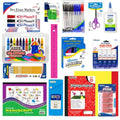 56 Piece Primary School Supply Kit – Complete Back to School Supplies Bundle with Crayons, Markers, Pencils, Notebook, Scissors, Glue, Sharpener, Pencil Box & Ruler - style: Primary School K-2