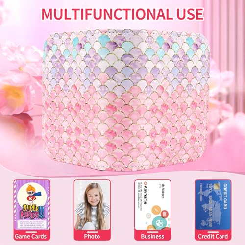 CLOKORIA Small 1 Pocket Card Binder for Cards,Mini Trading Card Binder Holder Fits 80 Cards with 40 Removable Sleeves,Card Collection Binder Album Book Case for TCG,MTG,Sports Games (Fish scales) - color: Fish scales