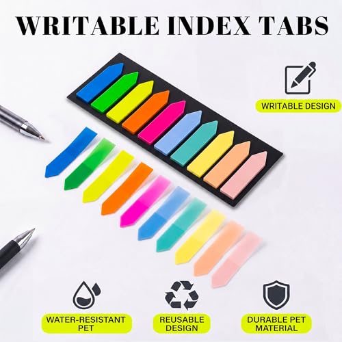 Ericter Arrow Sticky Tabs 1200 Pieces, Pastel Page Flags Tabs for Books Writable Translucent Sticky Notes Book Annotation Supplies Page Markers for Notebook, School Office Planner - color: Pastel Colors, size: 1200