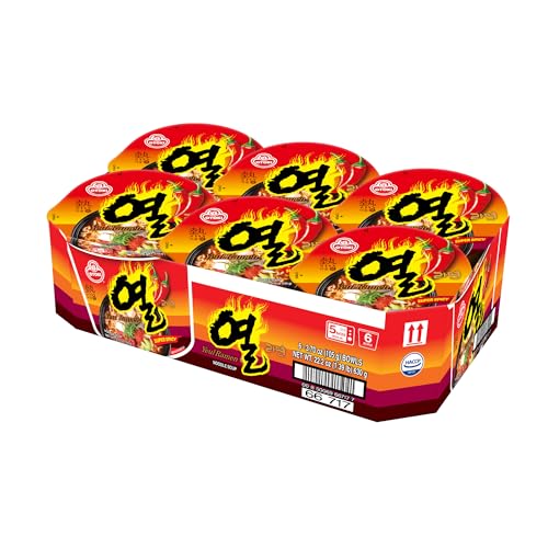 OTOKI Yeul Ramen Bowl – Super Spicy Korean Ramen with Savory Broth, Chewy Noodles, 3.70oz (Pack of 6)