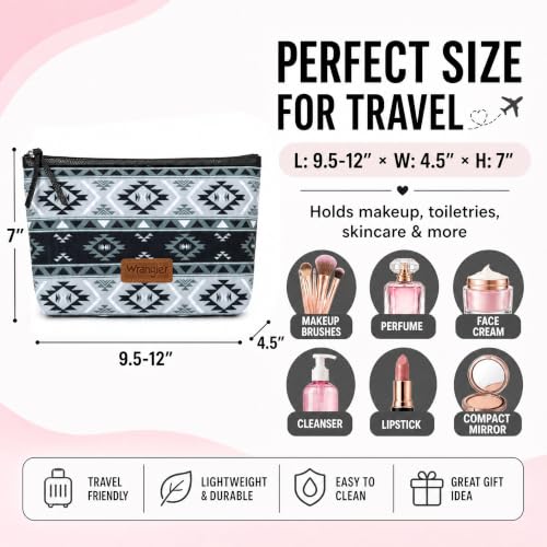 Wrangler Travel Makeup Bag Large Waterproof Cosmetic Bag for Women - color: Black
