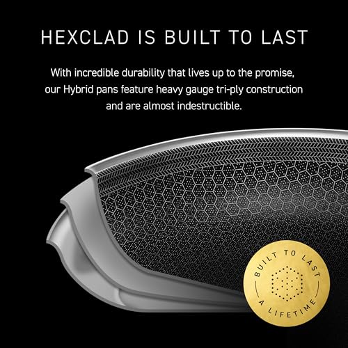 HexClad Hybrid Nonstick BBQ Grill Pan, Dishwasher-Friendly, BBQ and Oven-Safe Up to 900°F - size: 12 Inch