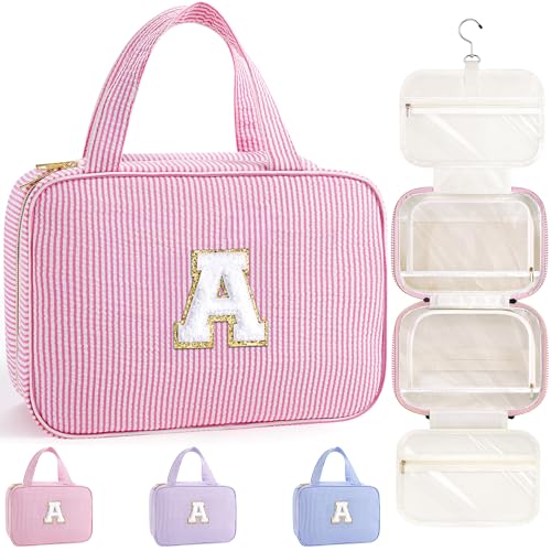 TOPEAST Travel Hanging Toiletry Bag & Makeup Bag for Women Girls Kids Gifts - color: Pink, style: A