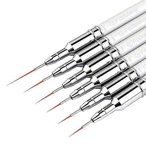 Liner Brush for Nails, 6 Pcs Thin Nail Art Brushes - color: Silver