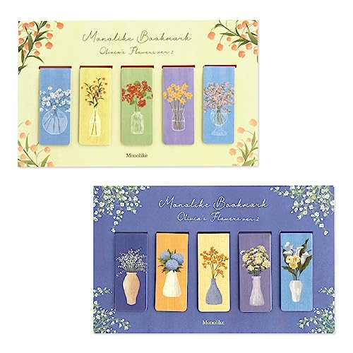 Magnetic Bookmarks Set - A (Olivia's Flowers ver.1 + ver.2) - color: Olivia's Flowers Ver.1 + Ver.2
