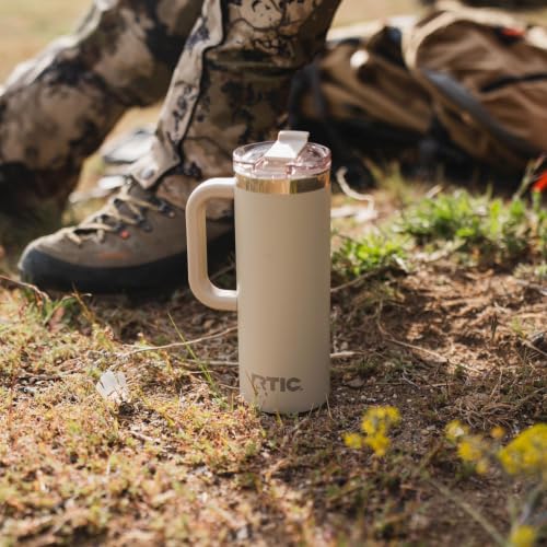 RTIC 20oz Road Trip Travel Mug with Lid and Handle, Ceramic Lined, Beach - color: Beach, size: 20 Ounces