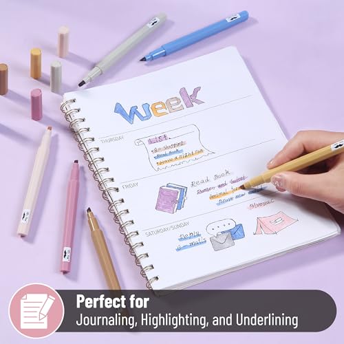Mr. Pen- Aesthetic Highlighters No Bleed, 6 Pack, Chisel Tip - color: Retro Tones, size: 6 Pack