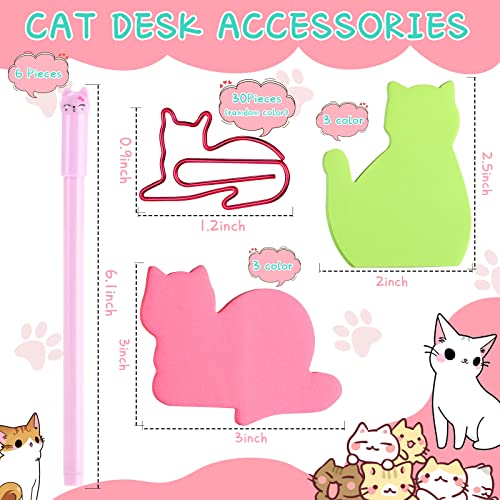 Nezyo 42 Pack Cat Stationery Set,Cats Sticky Note, Cute Cat