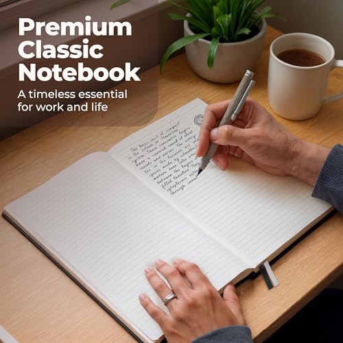 Thick Lined Journal Notebook 8.5x11" with Big A4 Hardcover Leather - Black - color: Black, size: A4 300 Pages