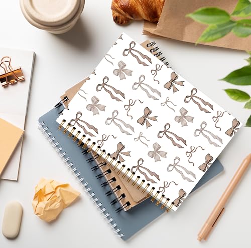 GDJIEGBC Brown Coquette Bow Notebook 5.5x8.3in - color: Color-K