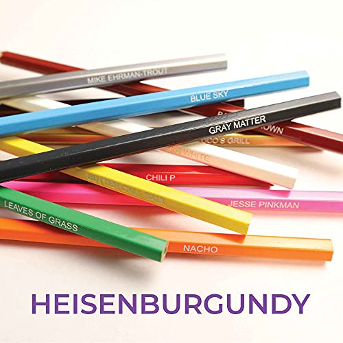 Breaking Bad Colors Colored Pencils - 12 Breaking Bad-Inspired Parody Pencil Set with Clever Foil-Stamped Names, Soft Core Colored Pencils for Drawing, Coloring Books, Journals & Art - style: Breaking Bad