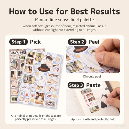 2 Pack Cat Sticker Books,Kawaii Stickers for Journaling & Scrapbooking(E+F) - color: E+f