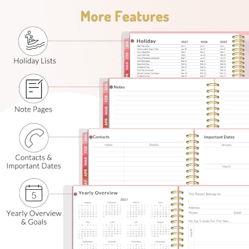 Forvencer 2027 Planner Weekly & Monthly, Flexible Cover Calendar Planner A4 - color: Black, size: 8.5"x11" (Jan 2027 - Dec 2027)