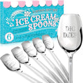 KOYAIRE Ice Cream Spoons Stainless Steel - Dessert Spoons Set of 6
