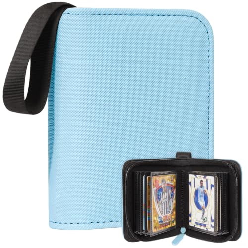 1 Pocket Card Binder – Collectible Trading Card Album, Single Card Holder with 20 Pages, Holds 40 Cards, Side-Loading Mini Binder for TCG, MTG, Sports, Baseball, Football, Small Sports Card Book,Blue - color: Blue