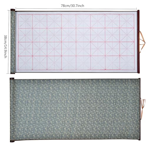 MEGREZ Reusable Water Writing Calligraphy Cloth Set No Ink Practice Kit - color: Dark Green