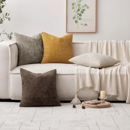 MIULEE Decorative Couch Throw Pillow Covers 16x16 Inch Dark Brown 2 Pack - color: Dark Brown, size: 16" x 16" (Pack of 2)