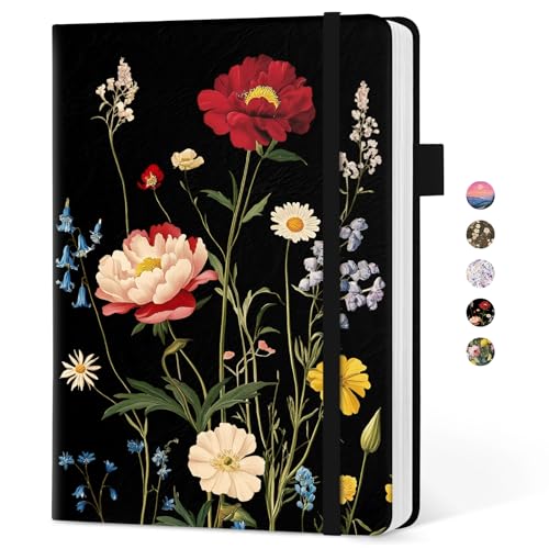 Taja Aesthetic Lined Journal for Women, Pretty Notebooks for Work & Study - color: E-Peony Bloom