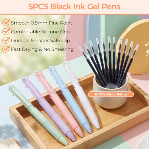 WOBAGMEN 62PCS Aesthetic School Supplies with Corduroy Pencil Case, Pastel Highlighters Gel Pens Mechanical Pencils, Cute College Essentials Set, Cute College Daily Essentials Set（Brown Floral） - color: Brown Floral
