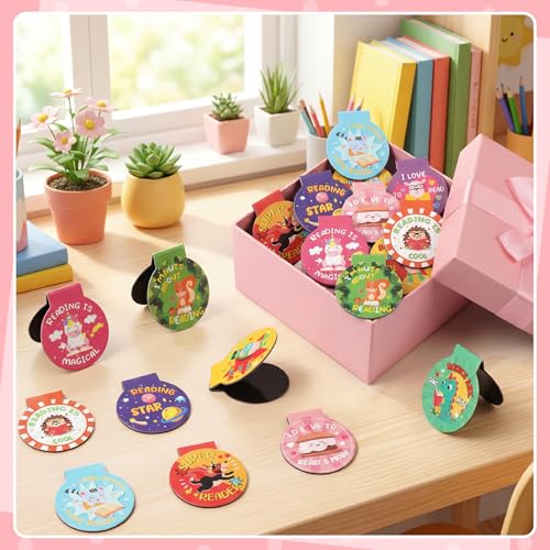 Resurhang 100 Pcs Reading Rewards Magnetic Bookmarks Reading Gifts for Kids - style: Reading Rewards