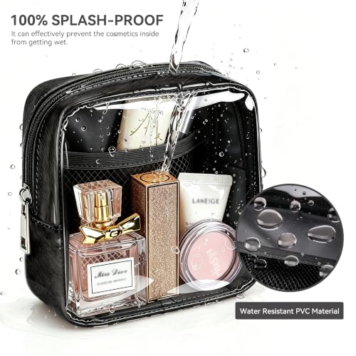 WLLWOO Clear Makeup Bag Mini Cosmetic Pouch Travel Toiletry Organizer - color: 1pcs-Mini-Black