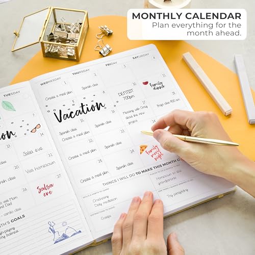 Clever Fox Planner PRO Light, Undated Weekly Planner, 8.5x11, Amber Yellow - color: Amber Yellow, size: A4 (8.5" x 11") Light Version