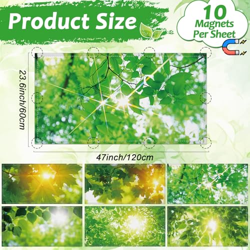 Wiooffen 6 Pcs Fluorescent Light Covers with 60 Magnets Decorative for Classroom Ceiling Light 4 x 2 Feet Magnetic Light Covers Filter Easy Install for Office Hospitals & Home(Green Leaves) - color: Leaves