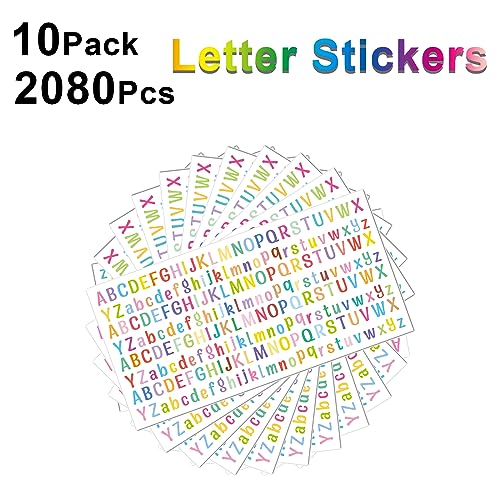 10 Sheet Small Letter Stickers, 1/2 Inch Self Adhesive Alphabet Stickers, Cute Vinyl Letter Stickers for Arts Crafts Outdoor Sign Poster Windows Doors Mailboxes Car Truck - Colorful - color: Colorful (0.5"), size: 0.5 Inch