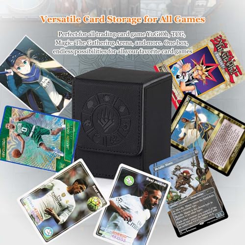 Arkeiliy MTG Deck Box 110+ Storage Sleeved Cards for Magic Commander - color: Black