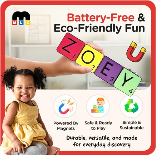 Learn Your Name! Evelyn Personalized Self-Correcting Magnetic Tiles. First Birthday, Christmas Stocking, Easter, Educational Toy for Early Learning