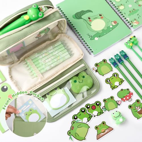 Ulema 52pcs Cute Frog Stationery Set Frog Gifts for Boys Girls Birthday Back to School and Classroom Rewards Office Supplies with Frogs Stuff. - style: Frog