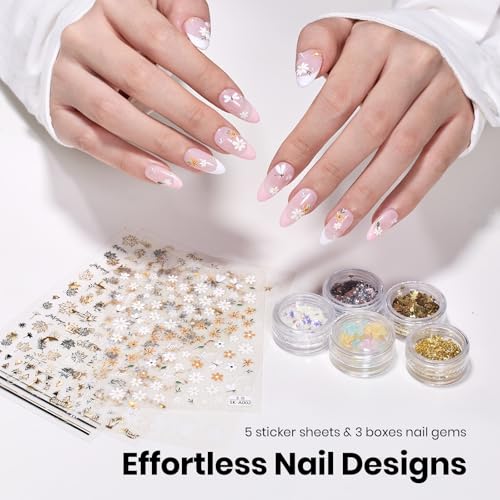 Beetles Nail Art Kit, 510pcs 15 Sizes Gel Nail Tips Nail Art Brushes Set - color: F-Multicolor-10