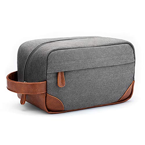 Vorspack Canvas Travel Toiletry Bag for Men, Medium, Light Grey - color: Light Grey, size: Medium
