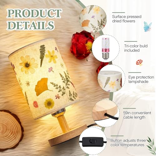 Hortsun Pressed Flower Vintage Table Lamp,Modern Style - color: Modern Style