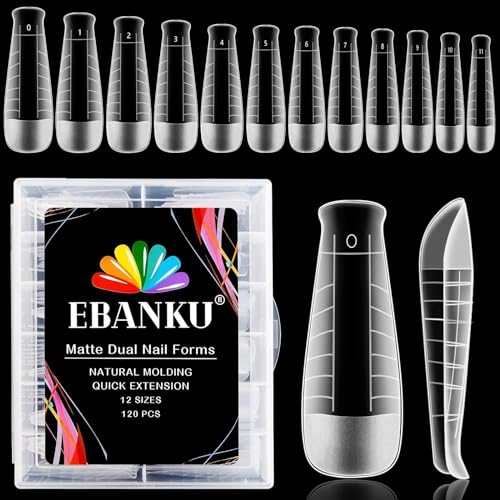 EBANKU Poly Gel Nail Forms 120 PCS T-Shape Dual Nail Forms for Builder Gel - color: T-Shape