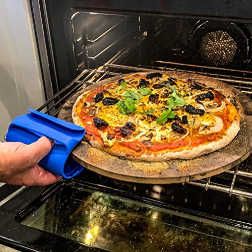 Silicone BBQ & Kitchen Mitt 2-Pack Set (Small/Medium, Blue) - color: Blue, size: Small/Medium