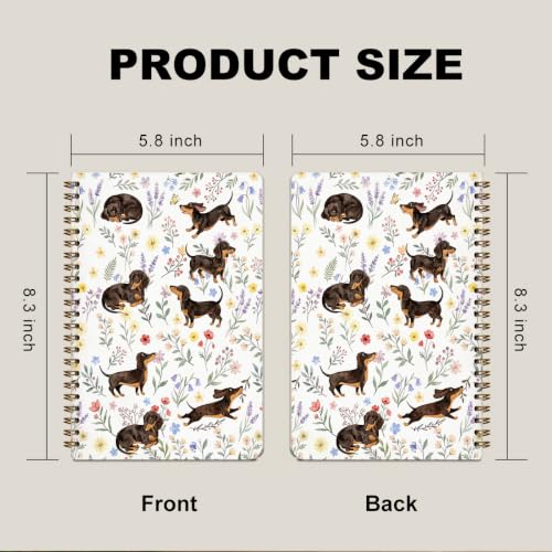 2 Pcs Cute Dachshund Spiral Notebook Dachshund Lover Gifts Journal Notebook - color: Multicolour 0201