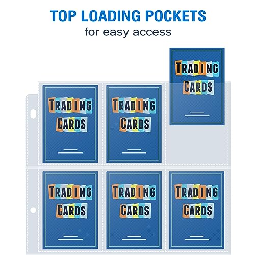 Sooez 36 Pack Trading Card Sleeves for Binder, 9 Pocket Photo Card Holder - style: Single-Sided