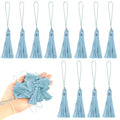 BEL AVENIR 45 pcs Mini Bookmark Tassels 3.75inch Silky Key Tassel-Blue - color: Blue