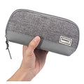Sooez Wide-Opening Pencil Pen Case, Lightweight & Spacious Pencil Bag Pouch Box Organizer, Aesthetic Supply with Triangular Design for Adults, Grey - color: Grey