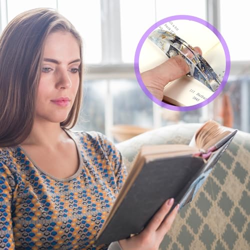 2Pcs Book Page Holder Book Thumb Page Holder Thumb Ring Books Marks for Reading Accessories Transparent Bookmarks for Women Best Friend Christmas Gifts for Books Lovers Teacher Readers(Gold) - color: Gold